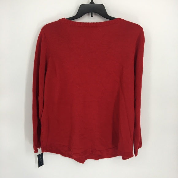 Karen Scott Red & Green Heart Wreath Ugly Christmas Sweater - Picture 8 of 8